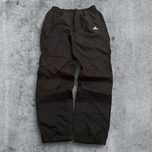 Vintage Y2K Adidas Track Pants Mens Small Black Lined Baggy Zipper Embroidered